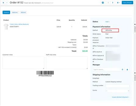 Affirm B2C payment gateway