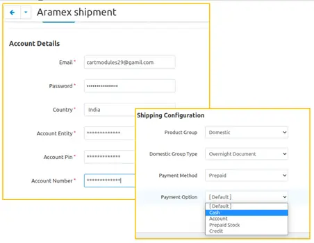 Aramex shipping add-on