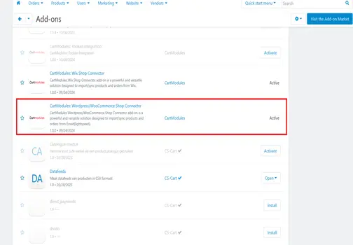 WooCommerce CS-Cart Shop Connector