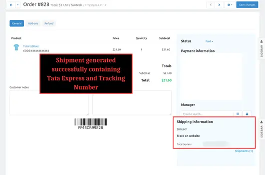 TataExpress Shipments