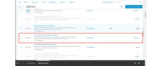 SquareSpace CS-Cart Shop Connector