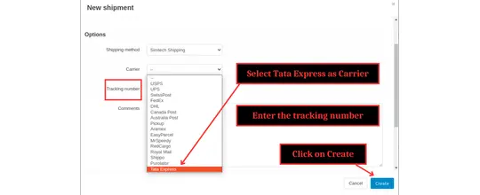 TataExpress Shipments