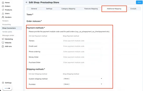 Prestashop Cs-Cart Shop Connector