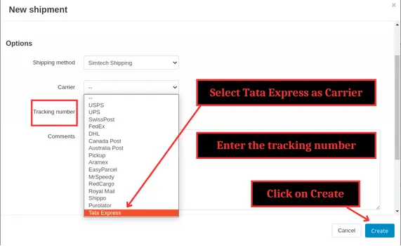 TataExpress Shipments