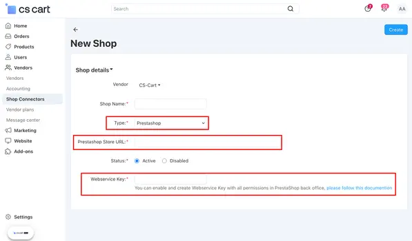 Prestashop Cs-Cart Shop Connector