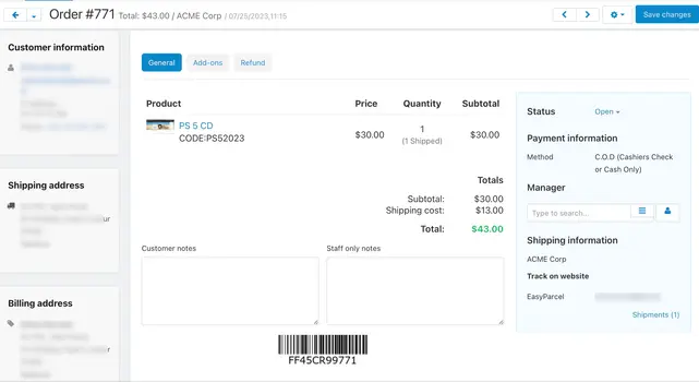 EasyParcel shipping CS-Cart add-on