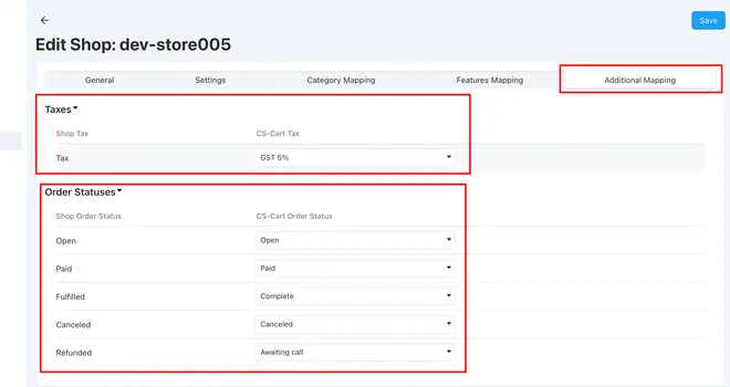 Shopify CS-Cart Shop Connector