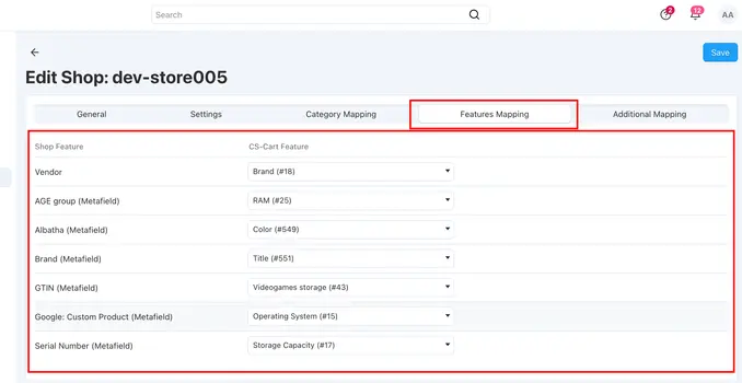 Shopify CS-Cart Shop Connector
