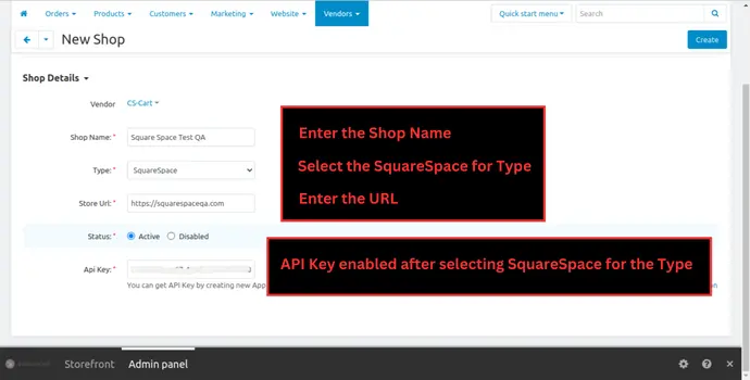 SquareSpace CS-Cart Shop Connector