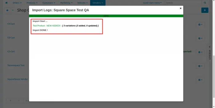 SquareSpace CS-Cart Shop Connector