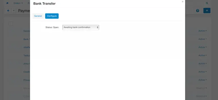 Bank Transfer - Order Status Mapping