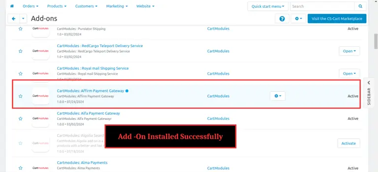 Affirm B2C payment gateway
