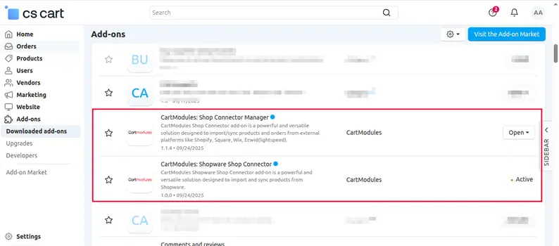Shopware6 CS-Cart Shop Connector