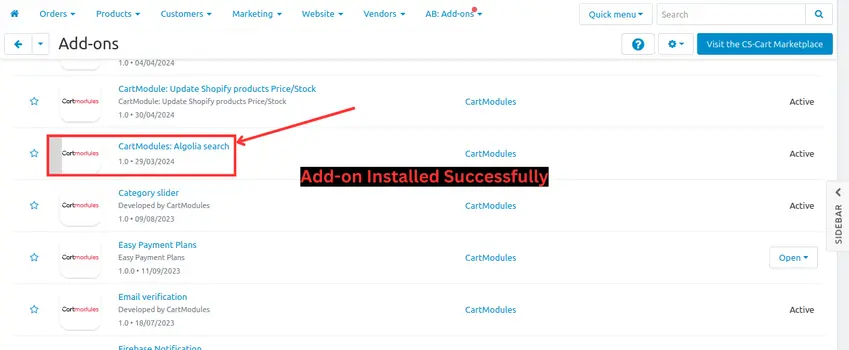 Algolia AI Instant Search CS-Cart add-on